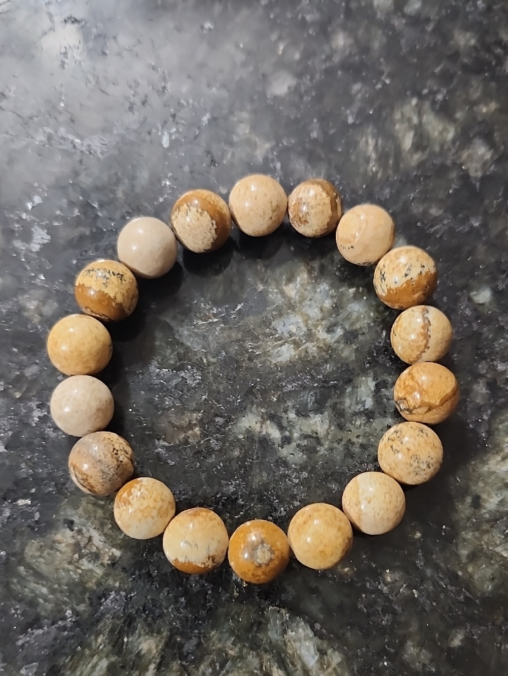 Handmade Picture Jasper Beaded Bracelet